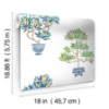 Picture of Cat Coquillette Bonsai Peel & Stick Wallpaper - Green/Blue