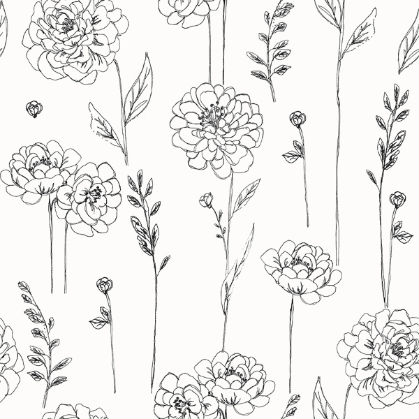 Picture of Maisey Peel & Stick Wallpaper - Black