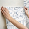 Picture of Brisbane Peel & Stick Wallpaper - Blue