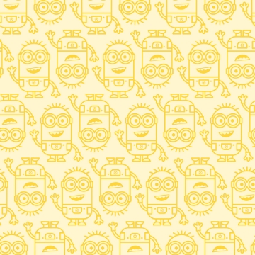 Picture of Minions Line Art Peel and Stick Wallpaper - Yellow