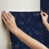 Picture of Zodiac Dreams Peel and Stick Wallpaper - Navy