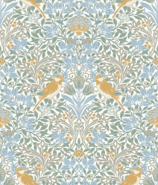 Picture of Garden Aviary Peel and Stick Wallpaper - Sky Blue