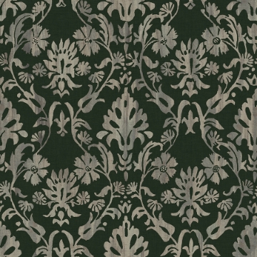 Picture of Blooming Damask Peel and Stick Wallpaper - Deep Green