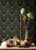 Picture of Blooming Damask Peel and Stick Wallpaper - Deep Green