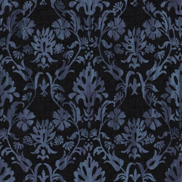 Picture of Blooming Damask Peel and Stick Wallpaper - Black