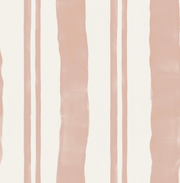 Picture of Mr. Kate Winston Watercolor Stripe Peel and Stick Wallpaper - Potters Clay Peach