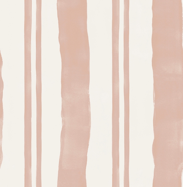 Picture of Mr. Kate Winston Watercolor Stripe Peel and Stick Wallpaper - Potters Clay Peach