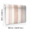 Picture of Mr. Kate Winston Watercolor Stripe Peel and Stick Wallpaper - Potters Clay Peach