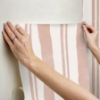 Picture of Mr. Kate Winston Watercolor Stripe Peel and Stick Wallpaper - Potters Clay Peach