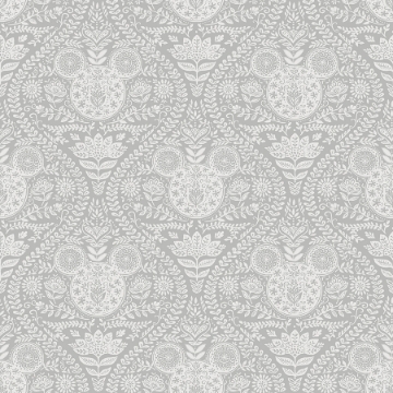 Picture of Disney Mickey Mouse Block Print Peel & Stick Wallpaper - Grey