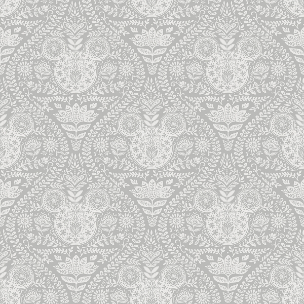 Picture of Disney Mickey Mouse Block Print Peel & Stick Wallpaper - Grey