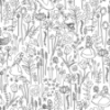 Picture of Disney Alice in Wonderland Garden Peel & Stick Wallpaper - Black