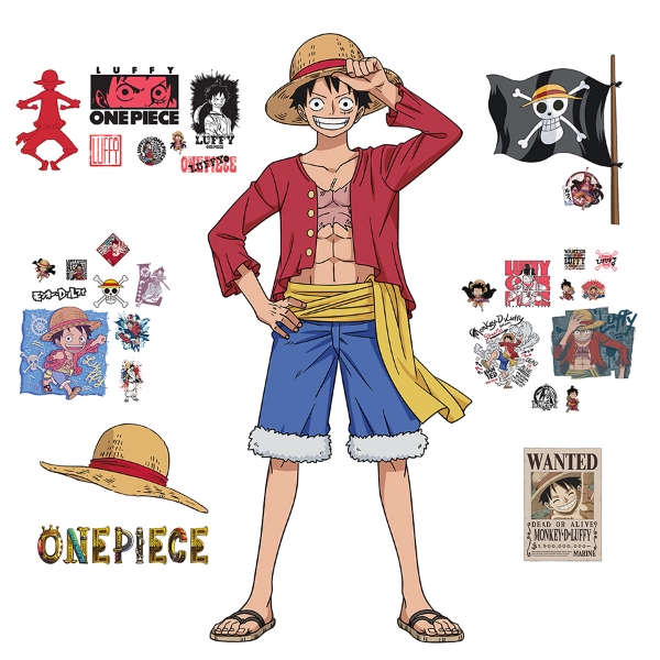 Picture of One Piece Anime Luffy Giant Peel and Stick Wall Decals