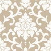 Picture of Damask Peel & Stick Wallpaper - Gold and White