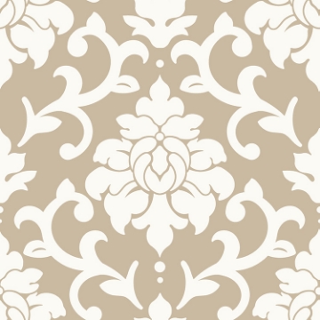 Picture of Damask Peel & Stick Wallpaper - Gold and White