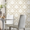 Picture of Damask Peel & Stick Wallpaper - Gold and White