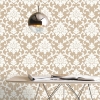 Picture of Damask Peel & Stick Wallpaper - Gold and White