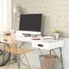 Picture of Striped Hexagon Peel and Stick Wallpaper - White & Gold