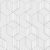 Picture of Striped Hexagon Peel and Stick Wallpaper - Grey