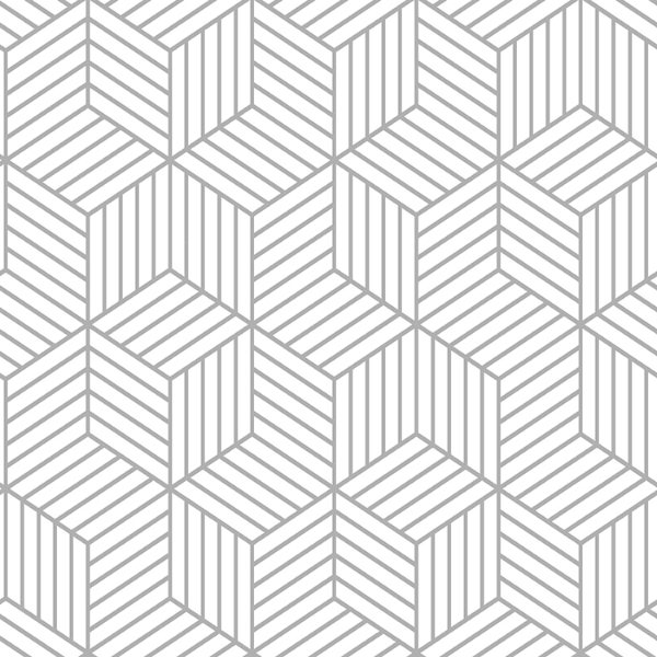 Picture of Striped Hexagon Peel and Stick Wallpaper - Grey