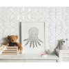 Picture of Striped Hexagon Peel and Stick Wallpaper - Grey