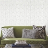 Picture of Striped Hexagon Peel and Stick Wallpaper - Grey