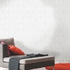 Picture of Striped Hexagon Peel and Stick Wallpaper - Grey