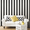 Picture of Awning Stripe Peel and Stick Wallpaper - Black