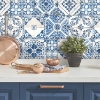 Picture of Mediterranean Tile Peel and Stick Wallpaper - Blue