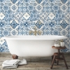 Picture of Mediterranean Tile Peel and Stick Wallpaper - Blue