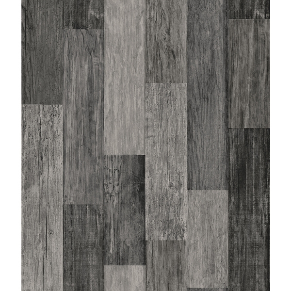 Picture of Weathered Wood Peel and Stick Wallpaper - Black