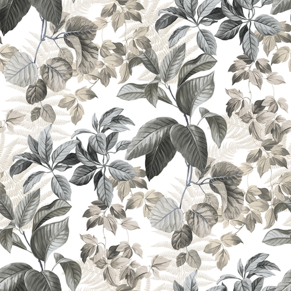 Picture of Rainforest Leaves Peel and Stick Wallpaper - Neutral