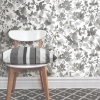 Picture of Watercolor Floral Peel and Stick Wallpaper - Black