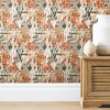 Picture of Aztec Peel and Stick Wallpaper - Orange