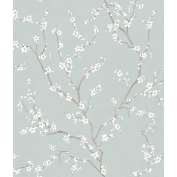 Picture of Cherry Blossom Peel and Stick Wallpaper - Blue