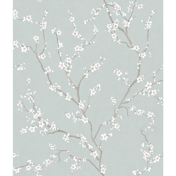 Picture of Cherry Blossom Peel and Stick Wallpaper - Blue