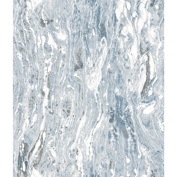 Picture of Marble Seas Peel and Stick Wallpaper - Blue