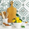 Picture of Mediterranean Tile Peel and Stick Wallpaper - Teal