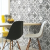 Picture of Mediterranean Tile Peel and Stick Wallpaper - Black