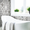 Picture of Mediterranean Tile Peel and Stick Wallpaper - Black