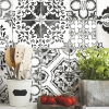 Picture of Mediterranean Tile Peel and Stick Wallpaper - Black