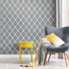 Picture of Modern Trellis Peel and Stick Wallpaper - Gray