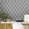 Picture of Modern Trellis Peel and Stick Wallpaper - Gray