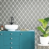 Picture of Modern Trellis Peel and Stick Wallpaper - Gray