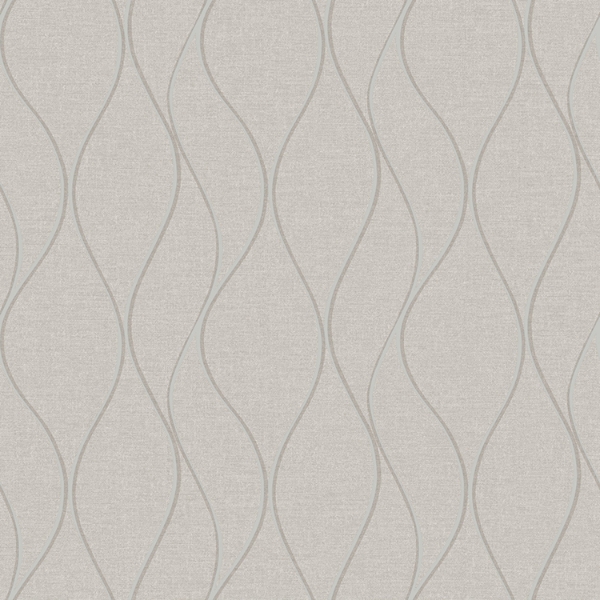 Picture of Wave Ogee Peel and Stick Wallpaper - Beige