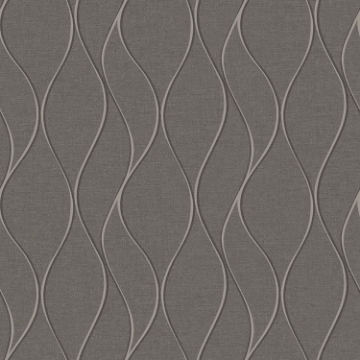 Picture of Wave Ogee Peel and Stick Wallpaper - Gray