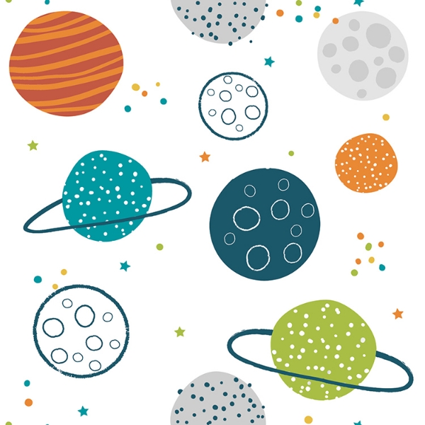 Picture of Planets Peel and Stick Wallpaper - Multicolor