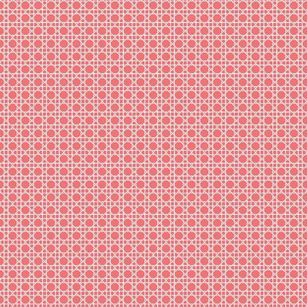 Picture of Caning Peel and Stick Wallpaper - Coral