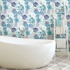 Picture of Perennial Blooms Peel and Stick Wallpaper - Blue