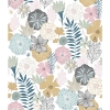 Picture of Perennial Blooms Peel and Stick Wallpaper - Pink